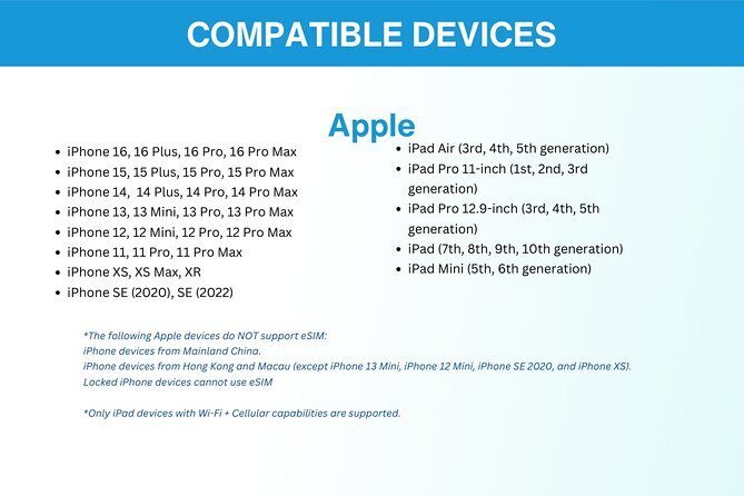 Australia and New Zealand eSIM (3 to 30 days. Up to 45GB) - Before You Order: The eSIM Compatibility Checklist