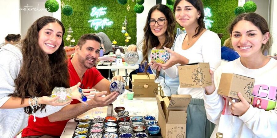 Sydney: Mosaic Art Classes - Turkish Lamp Workshop - The included Turkish tea and cookies: the pause that helps you finish